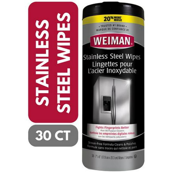 Weiman Stainless Steel Wipes, 30 CT, Finger Print Resistant Polish