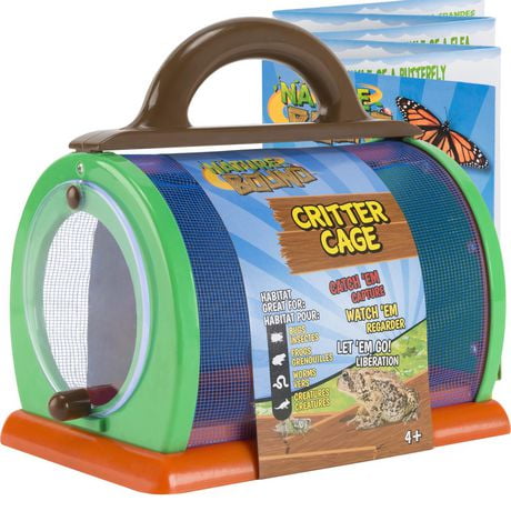 Nature Bound Toys Critter Cage Bug Catcher and Habitat Kit, Insect Netting, and Activity Booklet, Green, for Kids, 8.5" x 5.75" x 8", Indoor and Outdoor Use, Critter Cage Bug Catcher