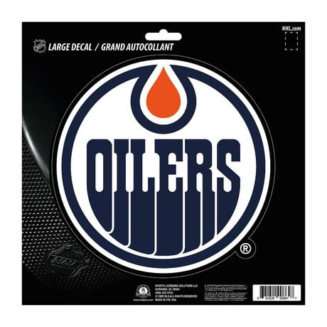 LNH - Les Oilers d'Edmonton - Grand décalque 8 po x 8 po