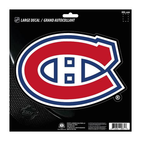 LNH - Grands Canadiens de Montréal grande décalcomanie 8" x 8"