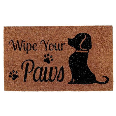 Coir Door Mat (Dog - Wipe Your Paws) | Walmart Canada