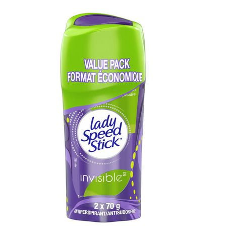 Lady Speed Stick Invisible Antiperspirant Deodorant, Powder Fresh, 70g x 2