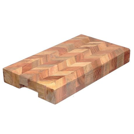 butcher herringbone block thick wooden