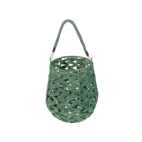 Ih Casa D Cor Hanging Sage Green Basketweave Lantern (Small) Green #