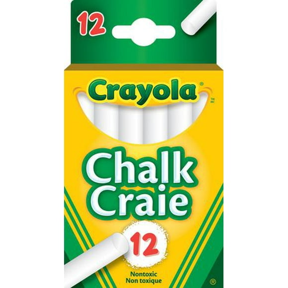 Crayola 12 Count White Chalk, Crayola chalkboard chalk offers strong, durable sticks with reduced breakage.