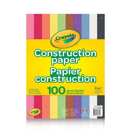Papier construction Crayola, 100 feuilles 100 feuilles de papier