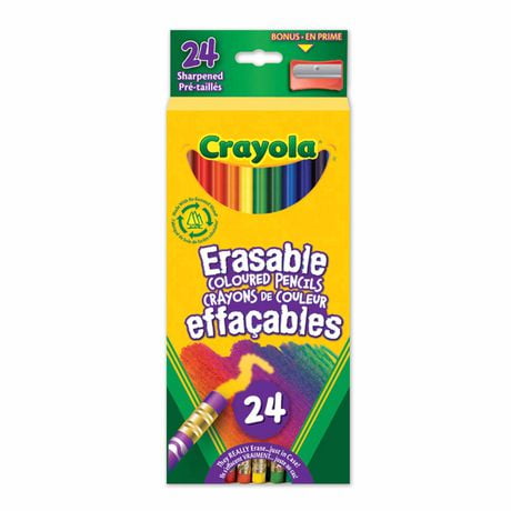 Crayola Erasable Coloured Pencils, 24 Count, 24 erasable coloured pencils