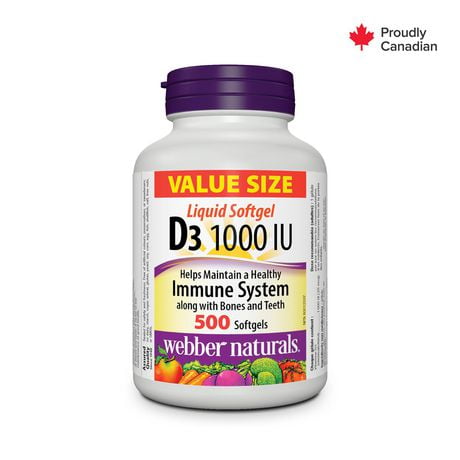 Webber Naturals Vitamine D3 1000 IU 500 gélules
