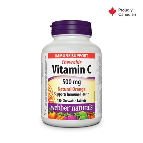 Webber Naturals® Vitamin C  Chewable, Natural Orange, 500 mg, 120 Chewable Tablets