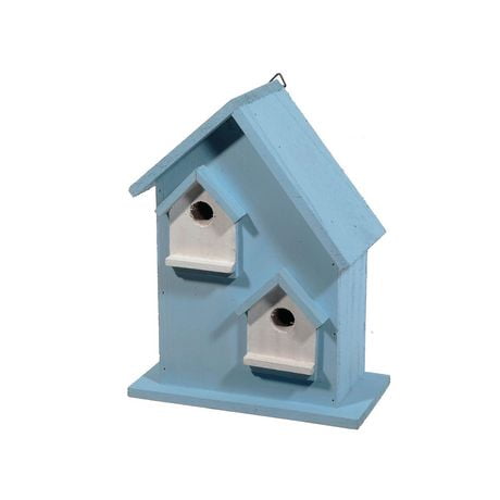 Wooden Birdhouse With 2 Openings (Light Blue) | Walmart Canada