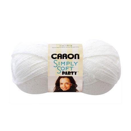 Caron® Fil Simply Soft® Party™, Acrylique #4 Moyen, 3oz/85g, 164 Yards Fil doux, une touche métallique