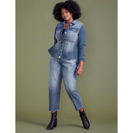 peplum denim jacket plus size