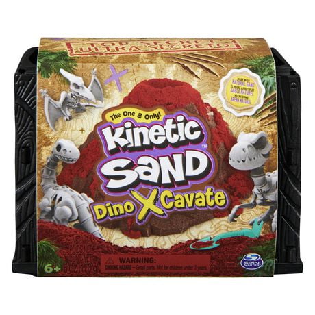 Kinetic Sand, Dino XCavate, élaboré à partir de sable naturel, Sable de jeu sensoriel pour les enfants à partir de 6 ans
