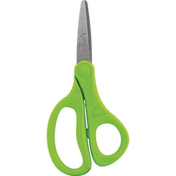 Maped Essentials Kids Scissors, 5 Inch Blades, Pointed, Ambidextrous Handle, green, 5'' - Pointed- Green