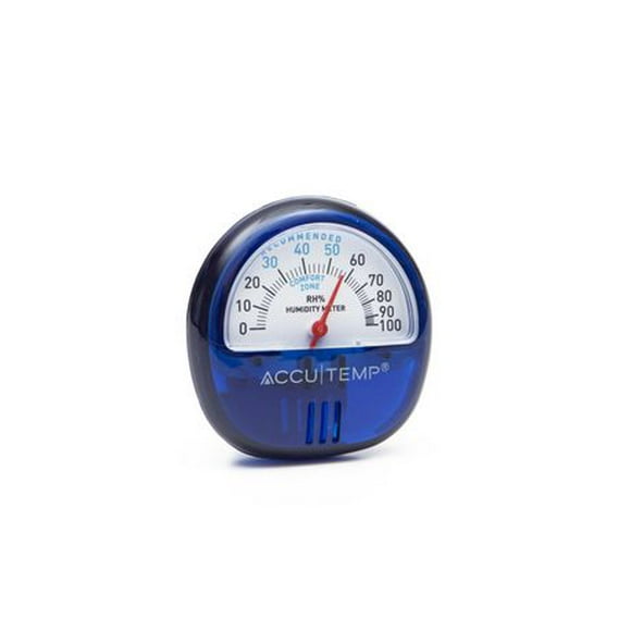 Accutemp Climatic Indoor or Outdoor Humidity Meter, Compact, Blue, Magnetic, Model 8005, Registers in RH%