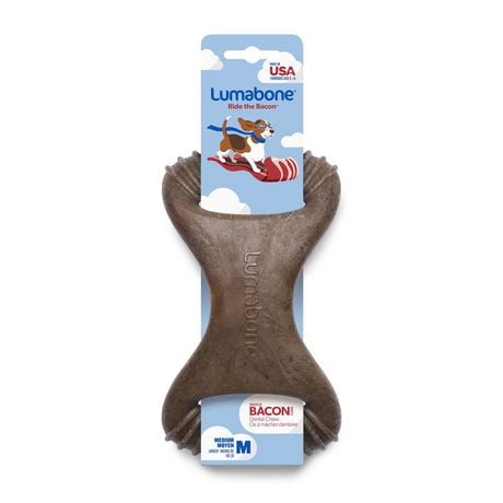 Lumabone Bacon-Flavored Dental Dog Chew Toy, Medium | Walmart Canada