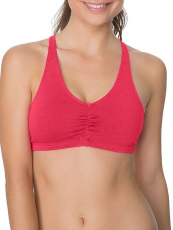 Fruit of the Loom Women's Built Up Tank Style Sports Bra, Pin Dot/Popsicle  Pink/White, 40 in Pakistan 