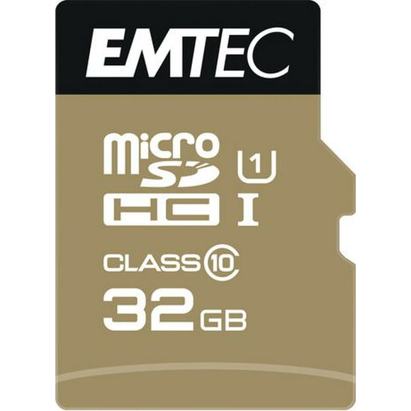 Carte à mémoire SD + adaptateur CL10 U1 d'Emtec de 32 Go de la collection d'or 32 Go