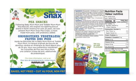 Mum Mum Snax Plant Based Pea Snacks Apple Cinnamon Walmart Canada