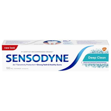 Sensodyne Deep Clean Daily Toothpaste for Sensitive Teeth, Mint, 100ml, 100 mL Mint