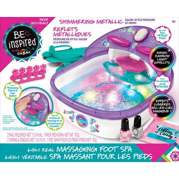 Cra-Z-Art Be Inspired 6-in-1 Super Sensory Foot Spa Ultimate Pedicure Salon for Kids, Girls Spa Set, Ages 8 and up