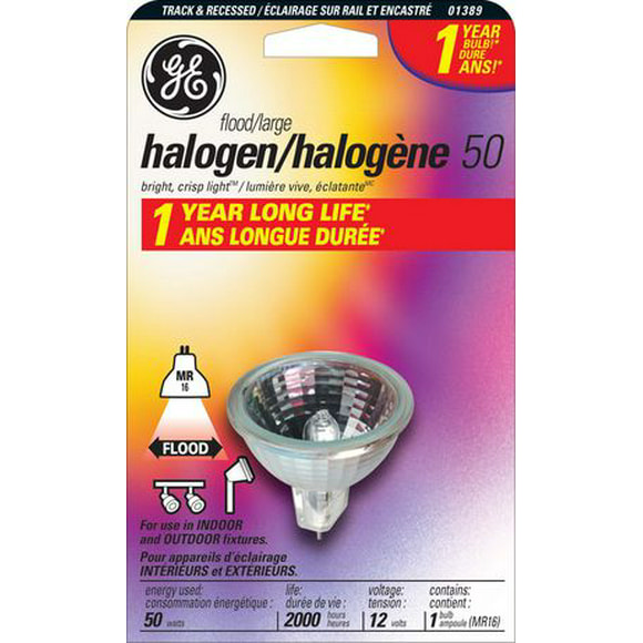 Halogène MR16 GE 50 W – paquet de 1