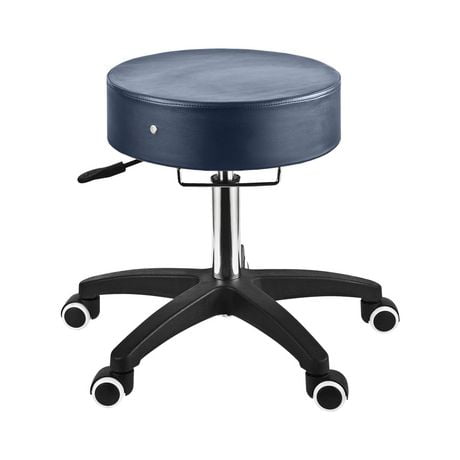 Master Massage Glider Adjustable Rolling Stool in Royal Blue  with Chrome Grab Bar for Salon,Beauty, Home and office use