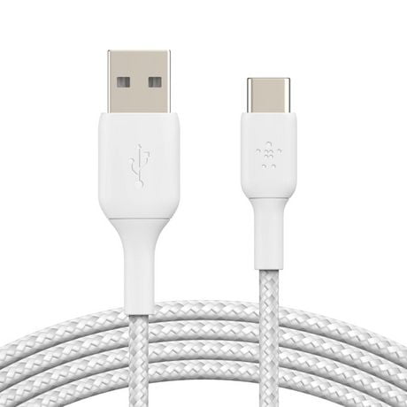 Belkin BOOST CHARGE Braided USB-C to USB-A Cable 6ft White