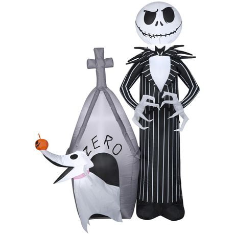 Halloween Inflatable Jack Skellington and Zero Scene