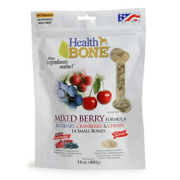 Petit os à saveur de mélange de baies d'Omega Paw Health Bone pour chiens 400 g, 14 oz