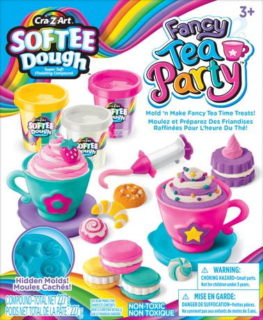 Cra-Z-Art Softee Dough Fancy Tea Party Set, Dough Kit for Girls ...