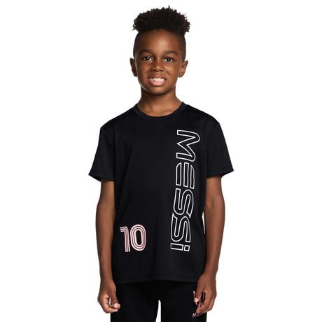 T-shirt à manches courtes avec logo Messi pour enfants TP (4/5)-TG (14/16)