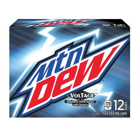 MTN Dew Voltage Carbonated Soft Drink, 355mL Cans, 12 Pack, 12x355mL