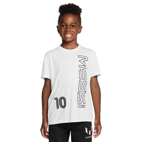 T-shirt à manches courtes avec logo Messi pour enfants TP (4/5)-TG (14/16)