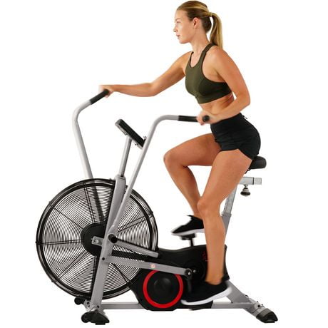 sunny health & fitness exercise tornado fan air bike with bluetooth and heart rate compatibility