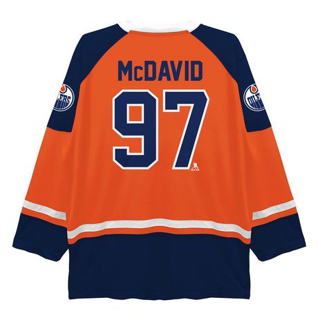 NHL Edmonton Oilers McDavid Men's Long Sleeve Deluxe Jersey Sweater ...