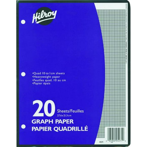 Feuilles mobiles de papier quadrillé, Quad. Métrique , 10-7/8 X 8-3/8, 40 Pages