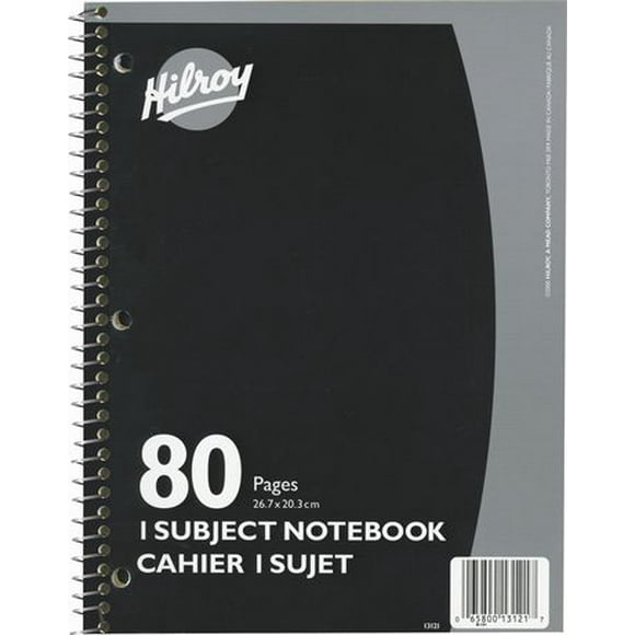 Hilroy 1 Subject Coil Notebooks, Assorted Colours, 80 Pages, 10-½ x 8