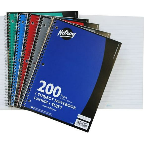 Hilroy 1 Subject 3 Hole with Margin Notebook, 200 Pages, 10-½" x 8"
