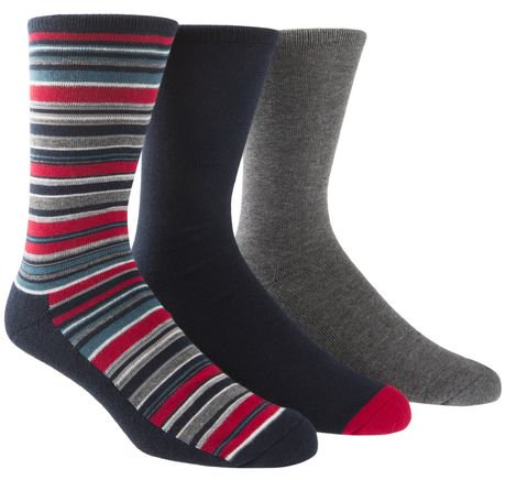 Happy Foot by McGregor Men's 3 Pair Multi-Stripe Crew Socks | Walmart ...