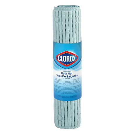 Clorox Cushioned Bath Mat, Sky Blue, 17 in. x 36 in.