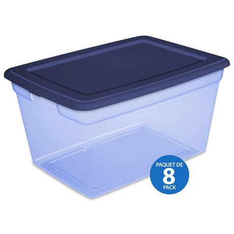 Sterilite 57L Storage Box- Blue- 8 PK | Walmart Canada