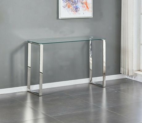 Grey Glass Console Table Flash S, Glass Chrome Console Table Uk