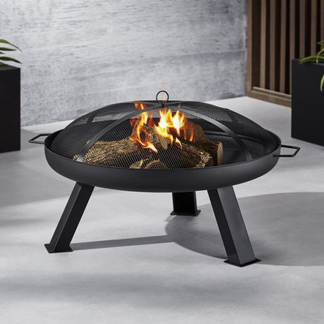 31.5 In. Round Steel Fire Pit, Hometrends 31.5 In. Round Steel Fire Pit