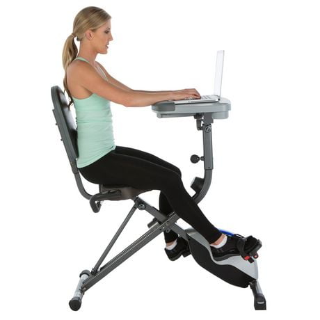 exerpeutic workfit 1000 desk station folding exercise bike with pulse