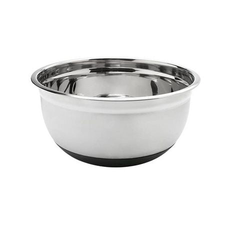 Mainstays Stainless steel Mixing bowl with Non Skid Bottom, 5Qt, 5QT, Non Skid bowl