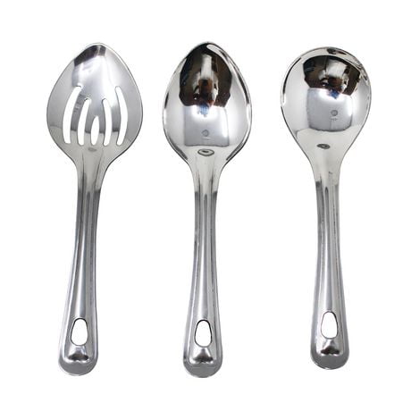 Mainstays, Stainless Steel 3-Piece Serving Spoon Set, Spoon Set
