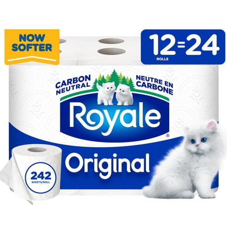 Royale Original Toilet Paper, 12 Equal 24 Bathroom tissue rolls, 2-Ply, 242 Sheets a Roll