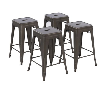 Mainstays 24 Inch Metal Barstools Set, Cute Black Bar Stools Ikea