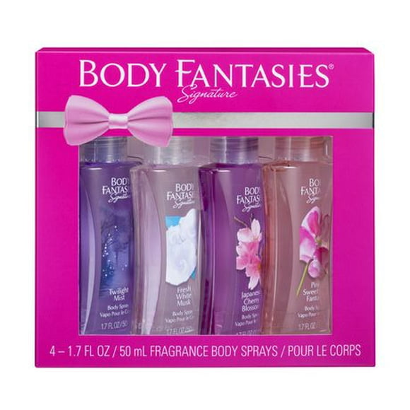 Body Fantasies Fragrance Body Sprays 4pc Set, 4 x 50ml